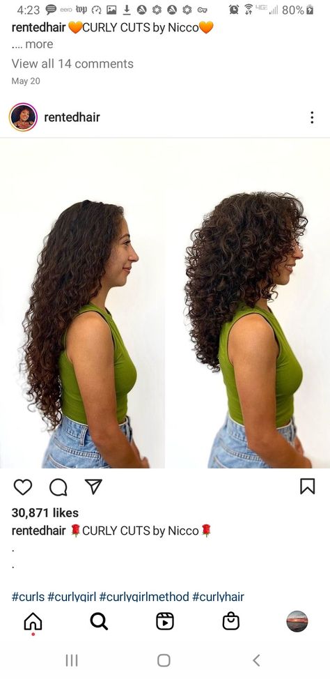 Rezo Cut Curly Hair Before And After, Long 2c Haircut, Oval Curly Haircuts, Mid Curly Haircuts, Curly Cut Long Layers, U Shaped Haircut Curly Hair, 3b Curly Hair Layers, Curly Cut Layers, Curl Haircuts For Women