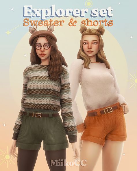 Cc Packs, Ts4 Mods, Alluka Zoldyck, Sims Inspiration, Sweater Shorts, Cc Furniture, Pelo Sims, Free Sims 4, The Sims 4 Packs