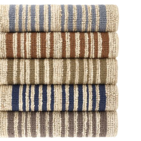 Dash and Albert Rugs Calder Hand Loomed Jute/Sisal Striped Area Rug in Pewter Blue by Marie Flanigan | Perigold Marie Flanigan Interiors, Marie Flanigan, Blue Stripes Pattern, Dash And Albert Rugs, Annie Selke, English Cottage Style, Dash And Albert, Jute Area Rugs, Beach Cottage Style