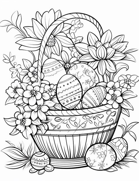 Easter Adult Coloring Pages, Easter Colouring Pages Printables, Easter Coloring Pages For Adults, Easter Drawings Ideas, Easter Coloring Pages Printable Free, Spring Coloring Pages For Adults, Spring Coloring Pages Free Printable, Easter Colouring Pages, Easter Bunny Coloring Pages