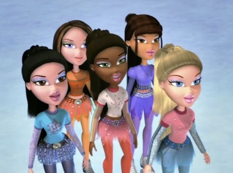 bratz Bratz 2000s Cartoon, 5 Girls Squad Cartoon, 5 Cartoon Friends, Bratz Passion 4 Fashion, 5 Squad, Early 2000s Cartoons, Bratz Art, Bratz Wallpaper, Bratz Fashion