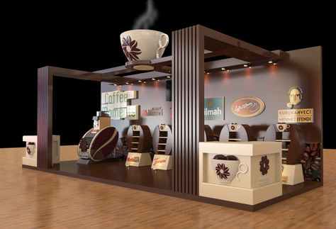 Chocolate Booth Design, Coffee Exhibition, Pop Up Coffee Shop, Coffee Booth, Event Portfolio, Creative Booths, Shop Counter Design, Small Booth, Stand Feria