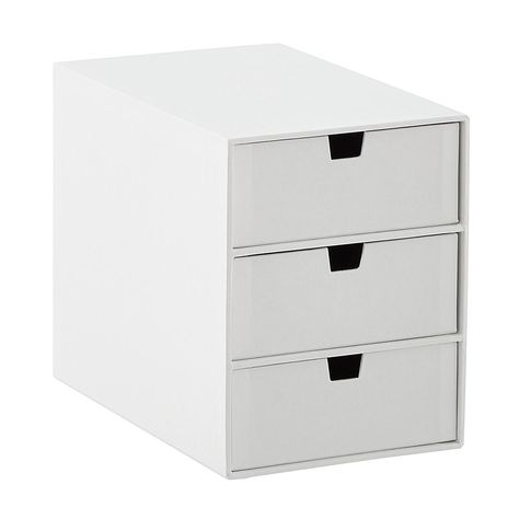 Bigso 3-Drawer Box | The Container Store Commercial Kitchen Appliances, Office Storage Organization, Online Closet, The Container Store, Office Desktop, Custom Closet, Custom Closets, Drawer Box, Organization Solutions