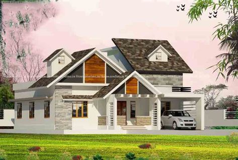 Every day Homezonline brings best home designs in front of you. Today we come up with Gorgeous home design in 1600 sq ft. This is a single storey home design with eye catching exterior design. Built up area is 1600 square feet. Required land area for this Gorgeous home design in 1600 sq ft is 6 cent land plot. Estimated construction cost is 30 lakh. Single Story House Design, Creative House Design, House Design Styles, Land Plot, Single Story House, Bedroom False Ceiling, Bedroom False Ceiling Design, Roof Styles, Storey Homes