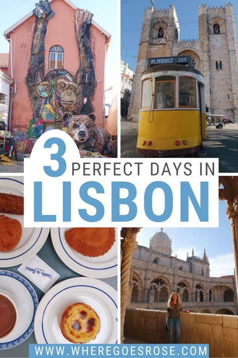 How to spend 3 days in Lisbon, Portugal, one of the coolest cities in Europe | Lisbon itinerary | things to do Lisbon | what to do Lisbon | Portugal itinerary | best places Portugal | Lisbon restaurants | Alfama Lisbon | Bairro Alto Lisbon | Lisbon travel guide 3 Day Lisbon Itinerary, Lisbon Portugal Itinerary, 3 Days In Lisbon Portugal, Restaurants Lisbon, Lisbon Restaurants, Lisbon Trip, Alfama Lisbon, Portugal Holiday, Lisbon Food