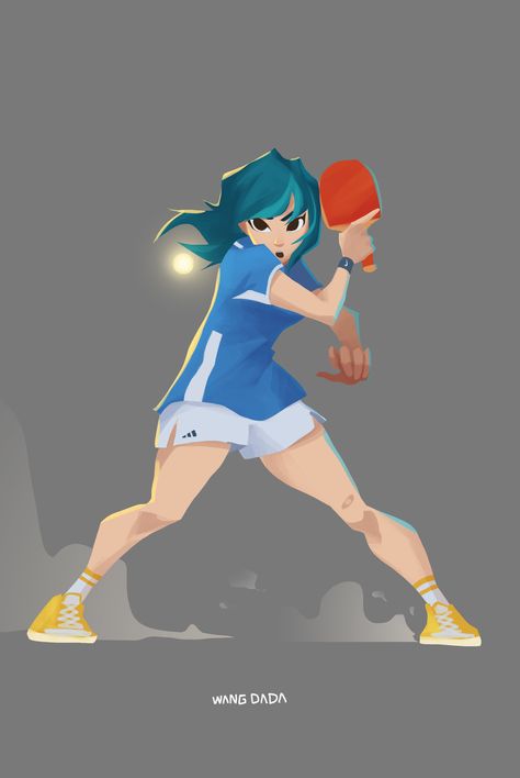 ArtStation - Daily Doodle Part6, wang dada Sport Character Design, Painter Character Design, Tennis Pose, Sport Drawing, Sports Cartoon, Mondo Posters, Daily Doodle, Cartoon Character Tattoos, Comic Book Art Style