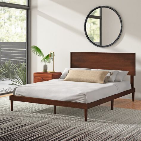 George Oliver Buhr Platform Bed & Reviews | Wayfair Contemporary Beds, Dads Room, Coastal Vacation, Bed Platform, Cape House, Wayfair Furniture, Headboard Designs, Wood Platform Bed, Wood Headboard