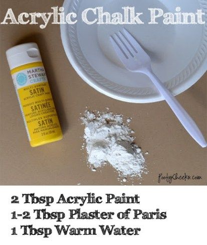 Acrylic Chalk Paint Recipe from Poofy Cheeks Diy Chalk Paint Recipe, Make Chalk Paint, Chalk Paint Recipe, Homemade Chalk Paint, Homemade Chalk, Paint Recipe, Diy Chalk, Chalk Paint Projects, Diy Chalk Paint