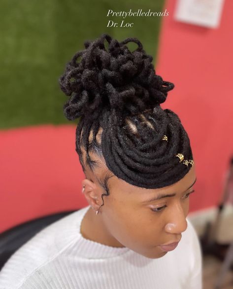 Dread Styles Women Wedding, Wedding Loc Updo, Wedding Hairstyles For Black Women With Locs, Long Dreadlock Styles For Women Updo, Two Strand Twist Hairstyles Natural Hair Long, Quick Loc Updo Styles, Special Occasion Loc Styles, Loc Styles Women Updo, Short Loc Styles For Wedding