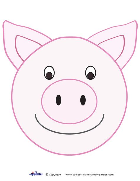 Pig Drawing, Pig Face, Face Template, Pig Decor, Pig Birthday, Dressing Rooms, Preschool Lessons, Church Ideas, Templates Printable Free