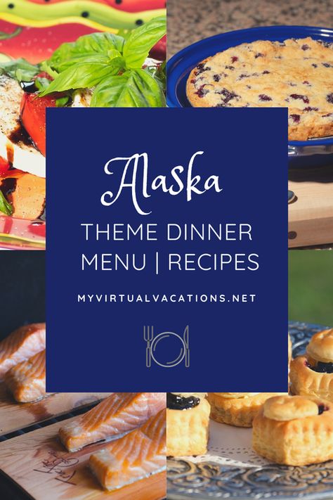 Alaska Themed Party, Alaska Food Recipes, Alaskan Themed Party, Alaska Themed Party Ideas, Alaska Party, Cruise Theme Parties, Alaska Food, Blueberry Cream Pies, Party Food Themes