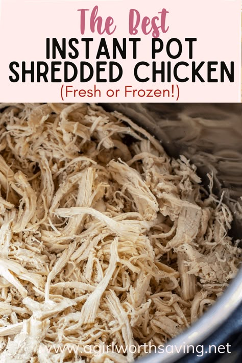 Frozen Chicken Instant Pot, Shredded Chicken Instant Pot, Chicken Breast Instant Pot Recipes, Instant Pot Shredded Chicken, Chicken Shredded, Make Shredded Chicken, Raw Chicken Breast, Shredded Chicken Recipes, Pulled Chicken