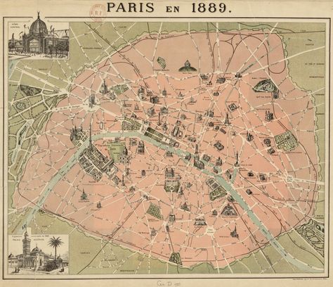 Paris 1889 map Map Of Paris Aesthetic, Paris Map Aesthetic, Paris Vintage Aesthetic, Paris Map Poster, Paris Scrapbook, Vintage Paris Map, Paris Room Decor, Maps Aesthetic, Map Of Paris