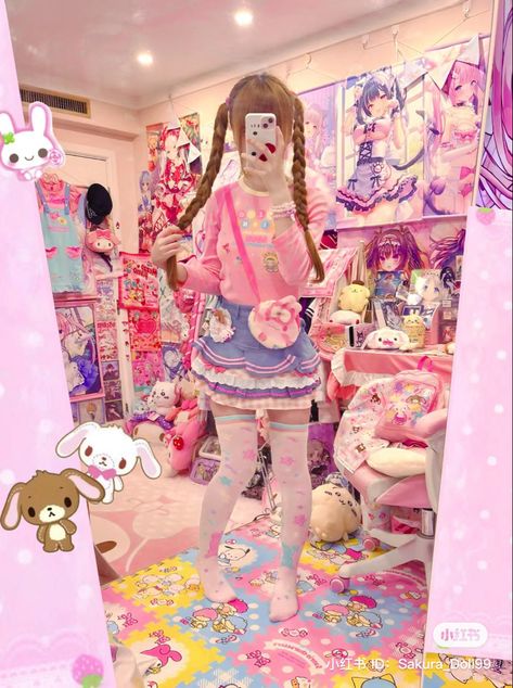 Yumi Kawaii Outfit, Yume Kawaii Aesthetic, Jojifuku Outfit, Yume Kawaii Fashion, Serba Pink, Yumi Kawaii, Alt Fits, Fairy Kei Fashion, Kawaii Outfit Ideas