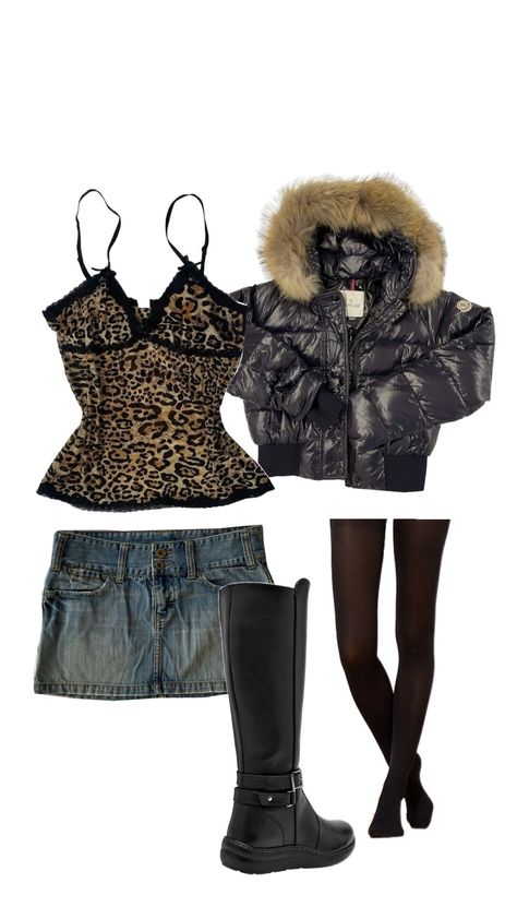 y2k outfit inspo #y2k #outfit #outfitinspo #y2kaesthetic #y2koutfit Mini Skirt Outfit Winter Y2k, Grey Outfit Y2k, Winter Outfits Y2k Street Styles, Y2k Things To Buy, Early Y2k Outfits, Old Y2k Outfits, Y2k Autumn Outfits, Y2k Outfit Collage, Y2k 2000s Fashion Outfits