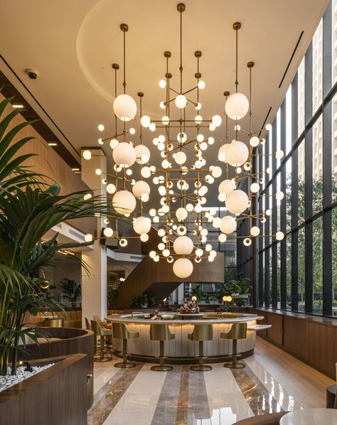 Rohe Creative, Lobby Lighting, Lobby Interior Design, Lobby Bar, Custom Furniture Design, Lobby Interior, Lobby Design, Beautiful Spaces, Hotel Interior