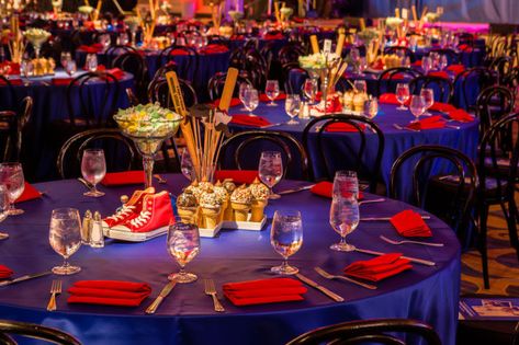 ‘Night of Comedy’ Event Design By YourBash! | Extraordinary Experiences Comedy Show Outfit Night, Sports Banquet Decorations, Comedy Show Outfit, Shoes Table, Sports Banquet, Corkboard Ideas Decor, Comedy Nights, Banquet Decorations, Theme Party Ideas