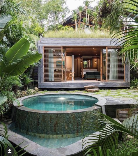 Modern Pool House, Small Villa, Architect Magazine, Surf Yoga, Bali House, Bali Villa, Tropical Architecture, Pool Villa, Modern Architects