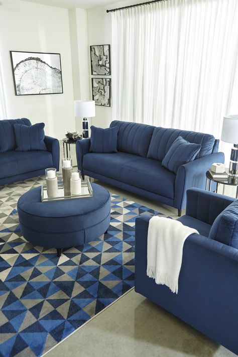 Sofa Sets Decoration Design & Design Blue Living Room Decor, Living Room Sofa Design, Sofa Set Designs, Living Room Sets Furniture, Blue Living Room, Decor Home Living Room, Luxury Sofa, Living Room Decor Apartment, Decor Minimalist