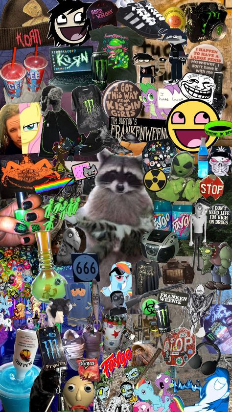 literally me #olderbrothercore #monster #emo #grunge #goth #scene #faygo #icp #frankenweenie #mlp Scene Core, Nostalgia Aesthetic, Goth Scene, Emo Wallpaper, 2000s Nostalgia, Rawr Xd, Emo Kid, Scene Emo, Emo Grunge