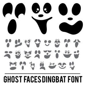 Ghost Faces To Paint, Ghost Face Ideas, Ghost Faces Cute, Ghost Faces Template, Ghost Face Stencil, Ghost Faces Ideas, Cute Ghost Face, Ghost Face Svg, Dingbat Fonts