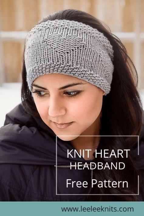 The I Heart U Knit Headband Free Pattern Earwarmer Knitting Patterns, Knitted Headband Free Pattern, Knitted Headbands, Knit Heart, Knit Headbands, Cable Knit Headband, Heart Headband, Knit Headband Pattern, Simple Headbands