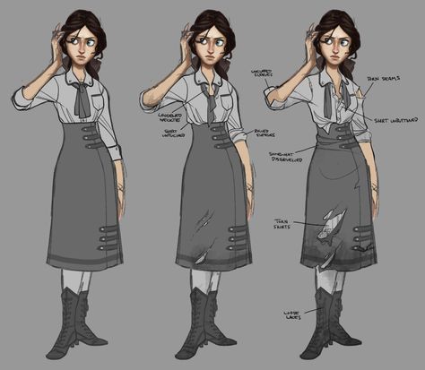 ArtStation - Bioshock Infinite - Young Liz, Claire Hummel Claire Hummel, Elizabeth Bioshock, Bioshock Infinite, Level Design, Gibson Girl, Concept Art Character, Bioshock, Visual Development, Character Design References