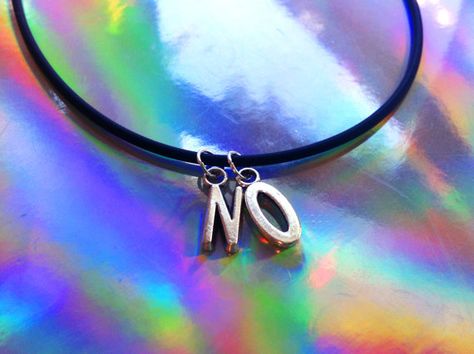 NO Choker Necklace Pastel Goth, Alternative Fashion, Alex And Ani Charm Bracelet, Etsy Listing, Choker, Choker Necklace, Handmade Jewelry, Charm Bracelet, My Style