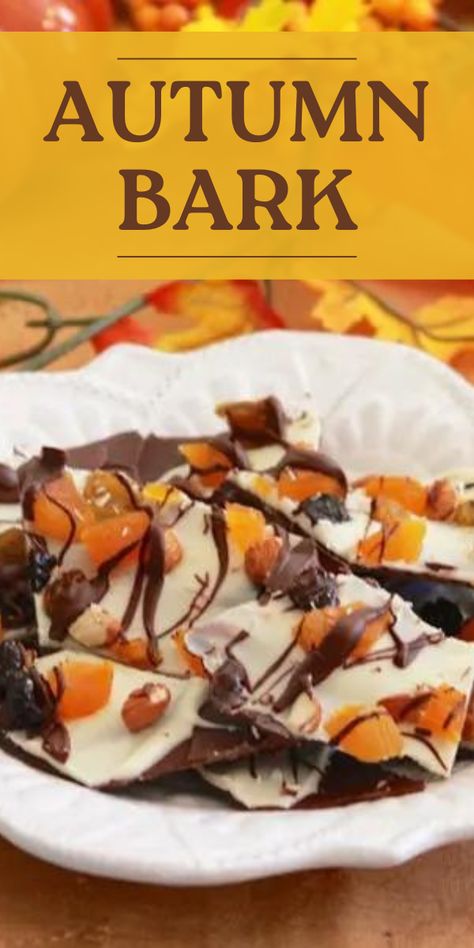 Indulge in Autumn Bark - a sweet and salty treat loaded with fall goodies like candy corn, pretzels, and chocolate. || cookingwithruthie.com #AutumnTreats #CandyBark #FallFlavors #SweetAndSalty Candy Bark Recipes, Bark Candy, Thanksgiving Chocolates, Thanksgiving Candy, Fall Goodies, Chocolate Covered Katie, Chocolate Bark Recipe, Christmas Cookie Box, Fall Candy