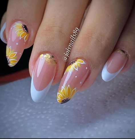 Spring Nails Blue, Sunflower Nails, Cute Spring Nails, Simple Gel Nails, Her Nails, Pretty Nail Art Designs, Nails Blue, Nails Polish, Nails French