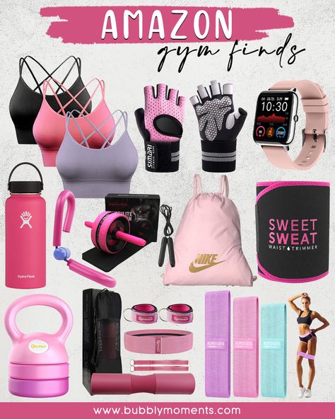 Amazon Gym Finds, Workout Essentials For Women, Gym Accessories Woman, Gym Must Haves For Women, Gym Gear Women, Pink Workout Gear, Exercise Accessories, Adjustable Kettlebell, Gym Girlie