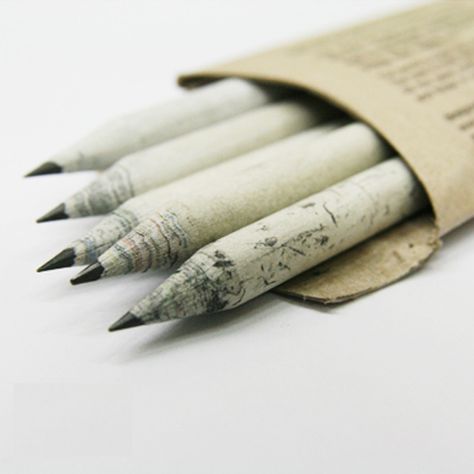 Green Eco Design Newspaper Recycled Paper Pencil Set | eBay.com - I'm always impressed when a seller channels the eco-friendly design from product to packaging. Sometimes it appears that the environmental benefit in the product itself is cancelled out by all the plastic that it comes in. These pencils are made with recycled newspaper. #greendorm Design Newspaper, Eco Life, Paper Pencil, Home On The Range, Office Paper, Reduce Reuse Recycle, Eco Friendly Design, Eco Design, Environmental Design