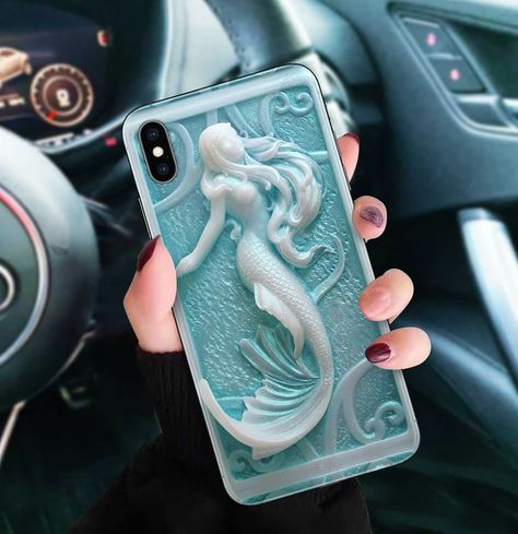 Mermaid Phone, Customized Phone Covers, Seashell Mosaic Phone Case, Cute Ocean Phone Cases, Shell Phone Case, Mermaid Phone Case, Phone Aesthetic, Cute Phone Cases, Phone Covers