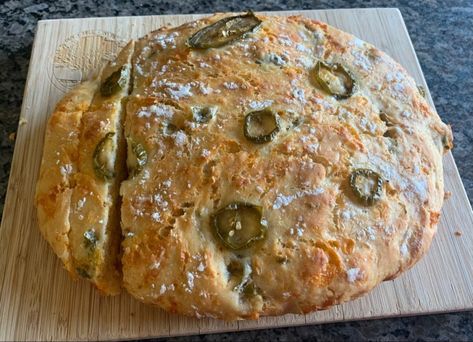 EASY NO KNEAD JALAPENO CHEESE ARTISAN BREAD - Delish Grandma's Recipes Bread With Instant Yeast, Cheese Artisan Bread, Brownie Bread, Grandma's Recipes, Jalapeno Cheese, Fudge Brownie, Chocolate Bread, Fudge Sauce, Grandmas Recipes