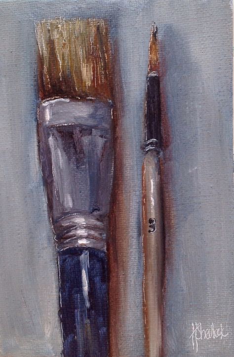 Painting Of Someone Painting, Daily Painting Ideas, Old Art Painting, Paintbrush Painting, Oil Painting Old, Piskel Art, Brush Sets, Arte Sketchbook, Daily Painting