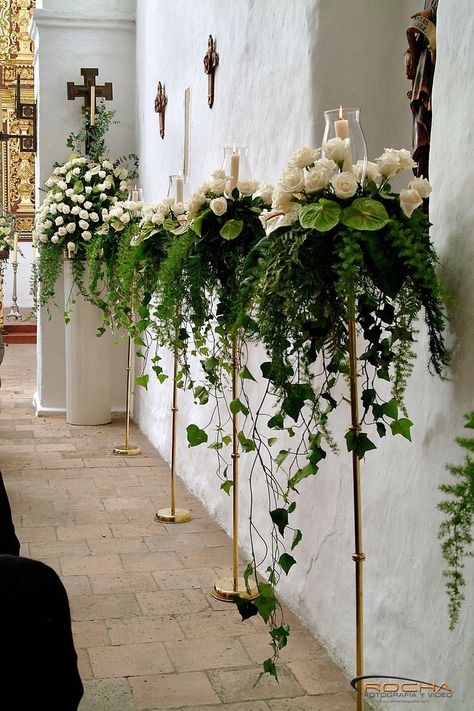 Church Flower Arrangements Wedding, Church Flower Arrangements Altars Simple, Simple Church Wedding Decorations, Outdoor Wedding Decor, Indoor Outdoor Wedding, Church Wedding Flowers, Altar Flowers, Large Flower Arrangements, Church Wedding Decorations