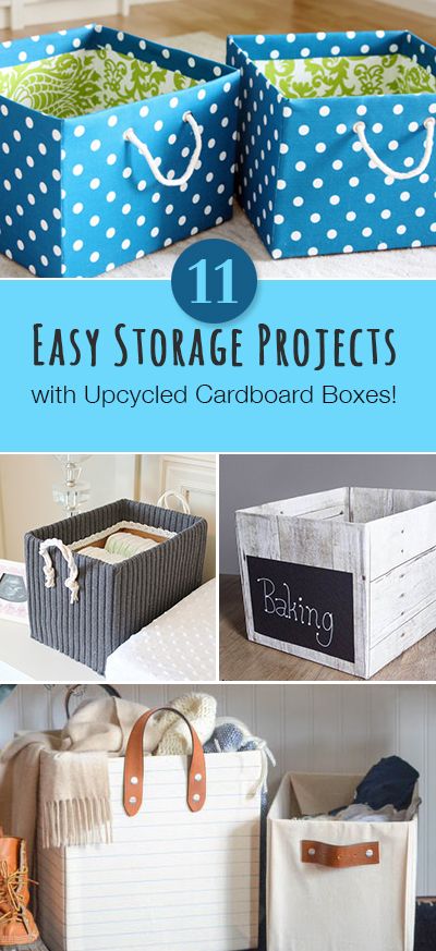 Easy Storage Projects with Up-Cycled Cardboard Boxes • Learn how to make pretty storage out of regular cardboard boxes. Can you believe some of these are diaper boxes? Craft Room Organization Diy, Carton Diy, Pretty Storage, Diy Storage Boxes, Diy Craft Room, Diy Simple, Recycled Cardboard, Diy Cardboard, Craft Room Organization