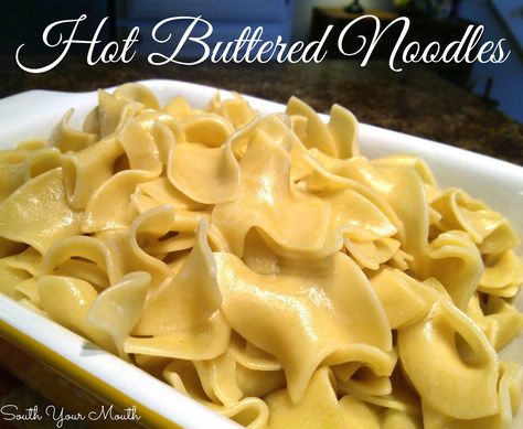 Hot Buttered Noodles Savory Noodles, Amish Noodles, South Your Mouth, Noodle Recipe, Pasta Sides, Garlic Noodles, Buttered Noodles, Homemade Noodles, Noodle Casserole