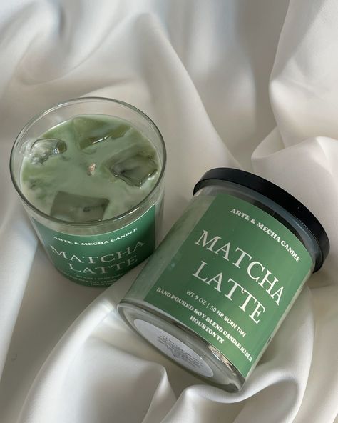 Meet my Matcha Ice Latte candle: a relaxing sip for your senses! Made with care and Infused with the serene aroma of ceremonial-grade matcha and creamy milk, this candle captures the essence of your favorite teatime treat. . . . #candles #smallbusiness #matchalatte #soycandles #soywax#candleshop #giftideas #houstonpopupshops #smallbusinessowner #candlemaking Candle Drinks, Scented Candles Aesthetic, Latte Candle, Candles Design, Ice Latte, Matcha Lover, Bath Aesthetic, Matcha Milk, Aesthetic Candle