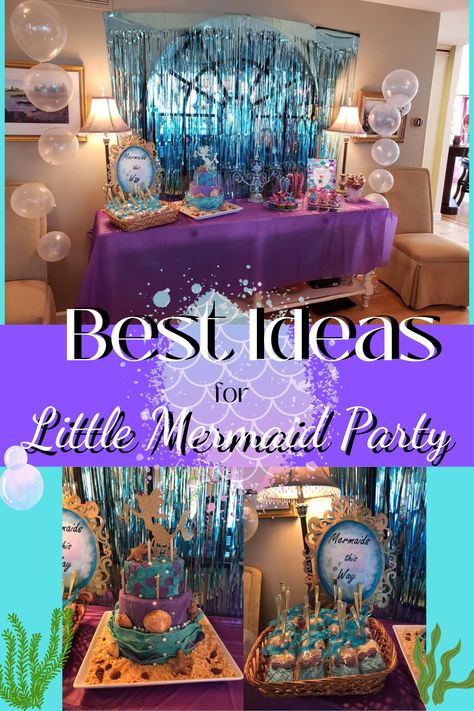 Little Mermaid Birthday Party - The Little Mermaid Birthday Party Ideas, Ursula Birthday Party Ideas, Ariel The Little Mermaid Birthday Party, Ariel Themed Birthday Party, Little Mermaid Pool Party, Ariel Birthday Party Ideas, Little Mermaid Birthday Party Decoration, Mermaid 1st Birthday Party, Little Mermaid Birthday Party Ideas