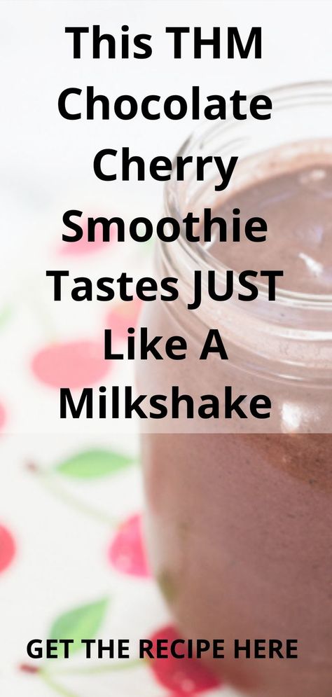 healthy cherry smoothie milkshake in a glass Cherry Shake, Thm Smoothies, Trim Healthy Mama Drinks, Trim Healthy Mama Diet, Thm E, Protein Powder Smoothie, Trim Healthy Mama Plan, Smoothie Recipes For Kids, Cherry Smoothie