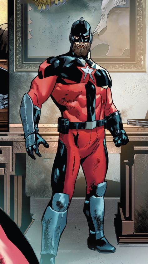 Marvel Red Guardian, Red Guardian Marvel Comics, Russian Superhero, Red Guardian Marvel, Captain America Villains, Red Guardian, Superhero Comics Art, Marvel Character Design, Captain America Comic