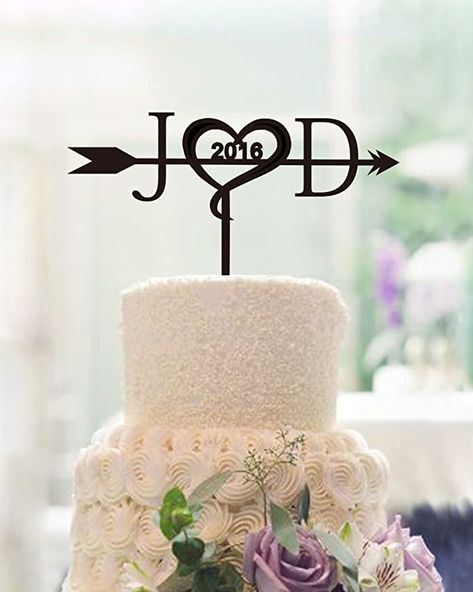 Wedding Initials Decor, J Cake, Unique Wedding Cake Toppers, Wedding Cake Toppers Letters, Unique Wedding Cake, Engagement Cake Toppers, Wedding Cake Toppers Unique, Vintage Wedding Cake Topper, Monogram Cake Toppers