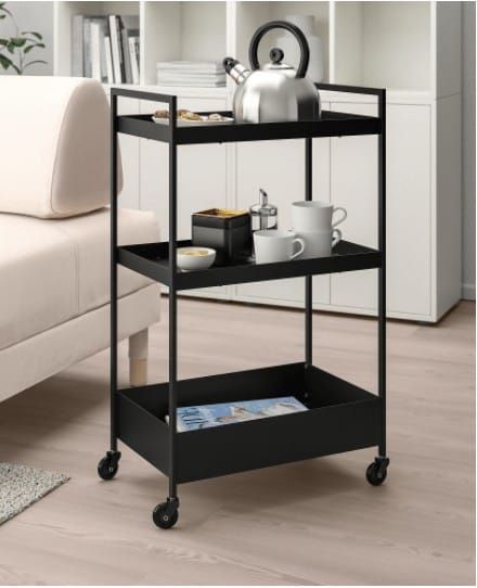 Bar Cart Hack, Ikea Trolley, Ikea Kitchen Cart, Ikea Bar Cart, Bathroom Cart, Bar Cart Design, Ikea Bar, Ikea Bathroom, Kitchen Trolley