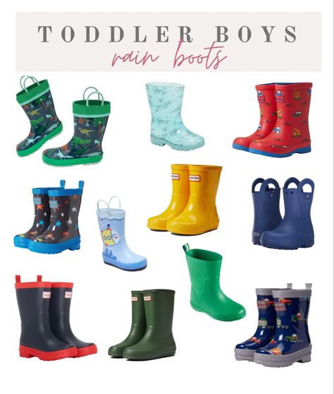 Hunter Boots For Kids, Big Boy Rain Boots, Hunter Rain Boots Toddler Boy, Rain Boot Outfit, Rainbow Kid Hunter Boots, Best Rain Boots, Boys Rain Boots, Toddler Rain Boots, Kids Rain Boots