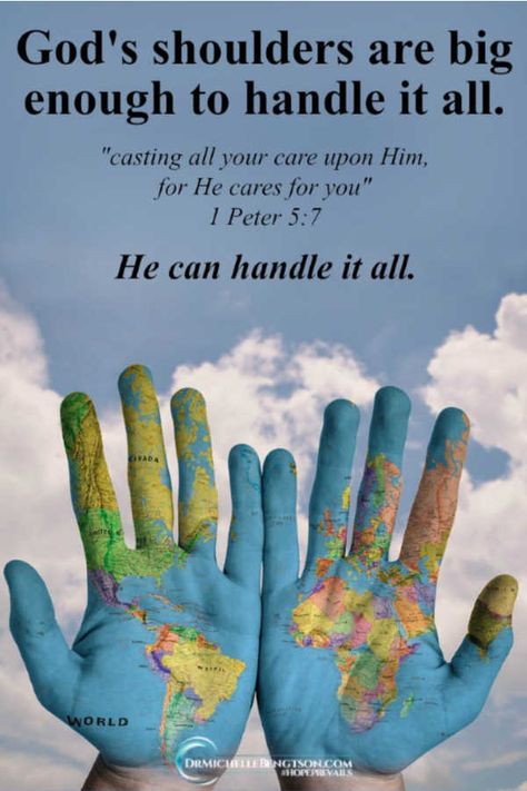 God's shoulders are big enough to handle it all. Cast your cares on Him. 1 Peter 5:7 Read more for 5 essential elements I lean on to more intentionally #trustGod. #faith Cast All Your Cares On Him, Trust God Verse, Bible Verses About Fear, Fix It Jesus, Mission Quotes, Trust God Quotes, Cast All Your Cares, Cast Your Cares, Scripture Images