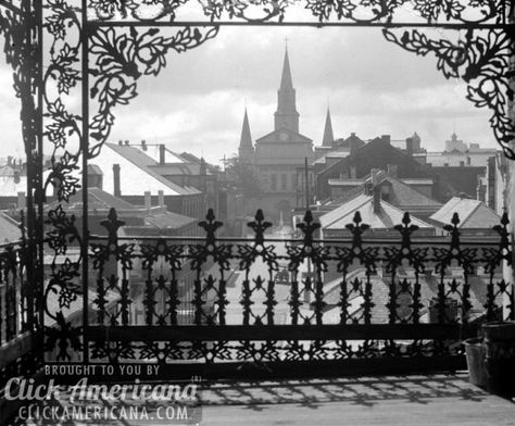 9 ornate Southern-style wrought-iron balconies Wrought Iron Balcony, St Louis Cathedral, Iron Balcony, New Orleans Homes, Porch And Balcony, Classic Southern, Iron Work, French Quarter, Iconic Photos