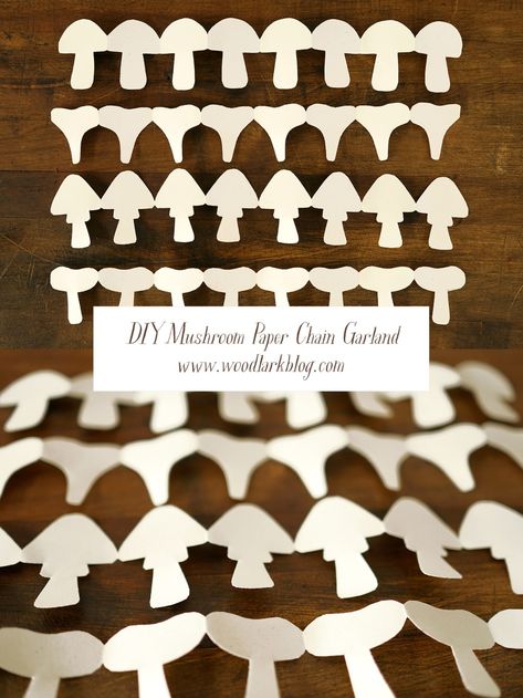 DIY Mushroom Paper Chain Garland – Woodlark Blog – Woodlark Blog Woodlark Blog, Paper Chain Garland, Mushroom Paper, Paper Doll Chain, Mushroom Party, Diy Mushroom, Fall Paper Crafts, Classic Paper, Mushroom Crafts