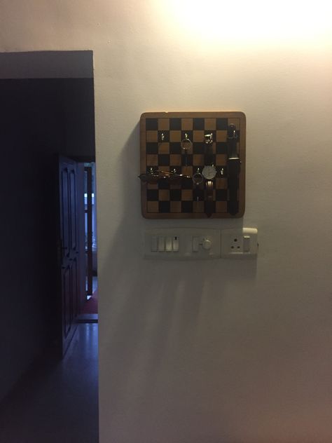 Key and Watch Holder Chess Board Chess Board Key Holder, First Apartment Tips, Apartment Tips, House Dream, Watch Holder, Dream Apartment, First Apartment, Key Holder, Chess Board