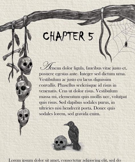 Fantasy Books Art, Illustration Book Layout, Spooky Header, Book Page Layout, Header Illustration, Header Art, Book Typography, Book Illustration Design, Book Design Inspiration